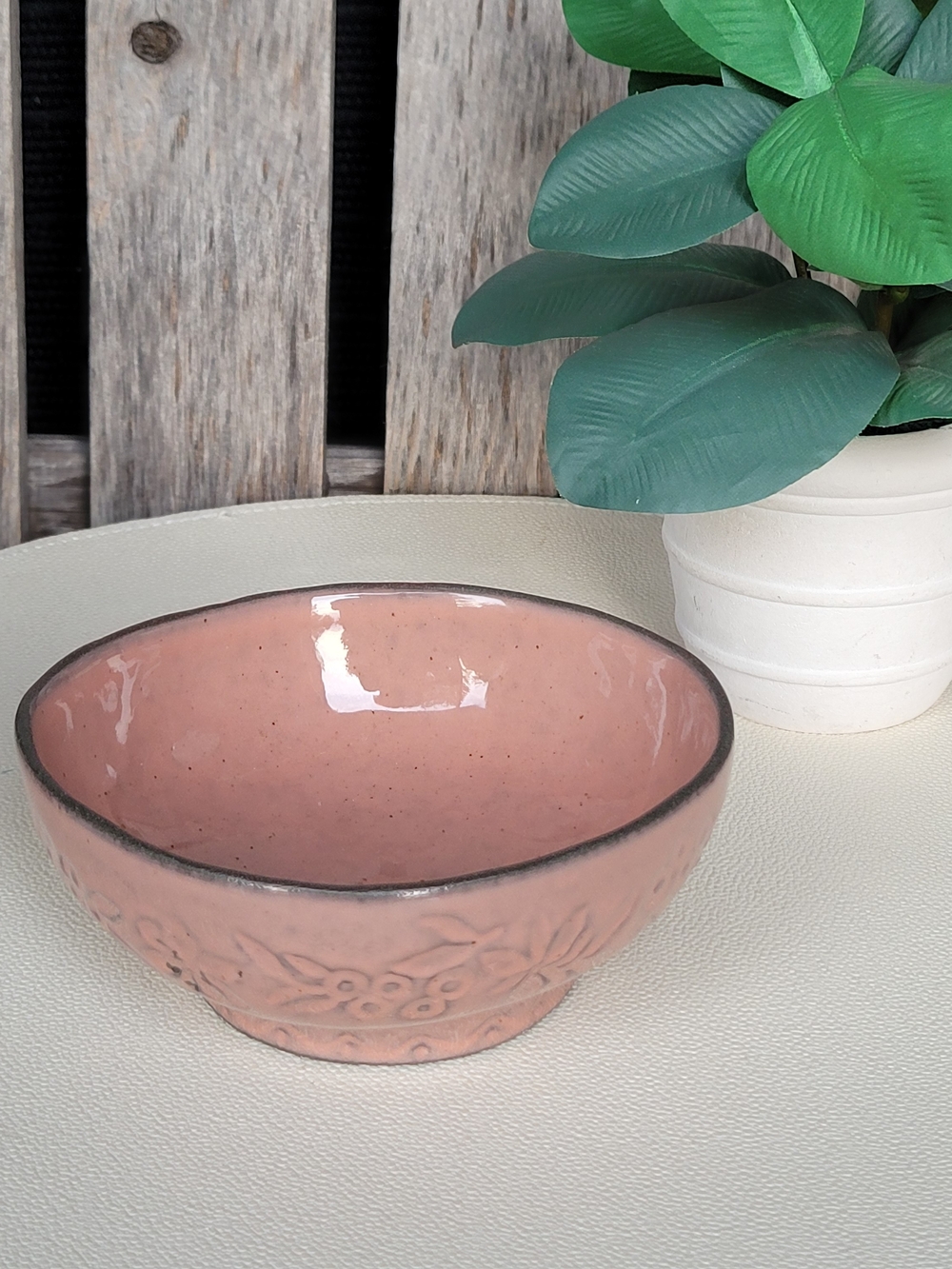 Anthropologie Eco Gres Recycled Paulie Glazed Clay Bowl -Mauve